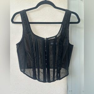 Dolls Kill Darker Wavs mesh corset top